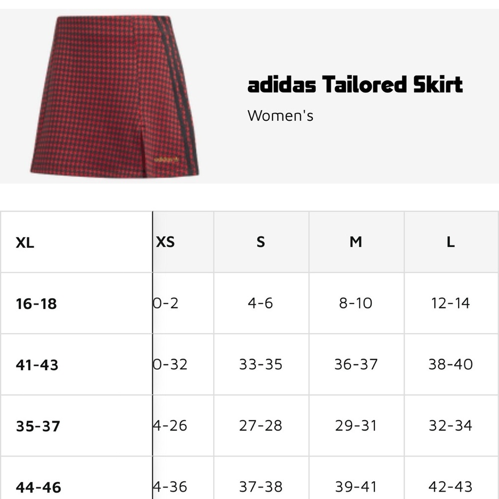 Adidas Women's Red and Black Houndstooth Pencil Skirt - Picture 2 of 6
